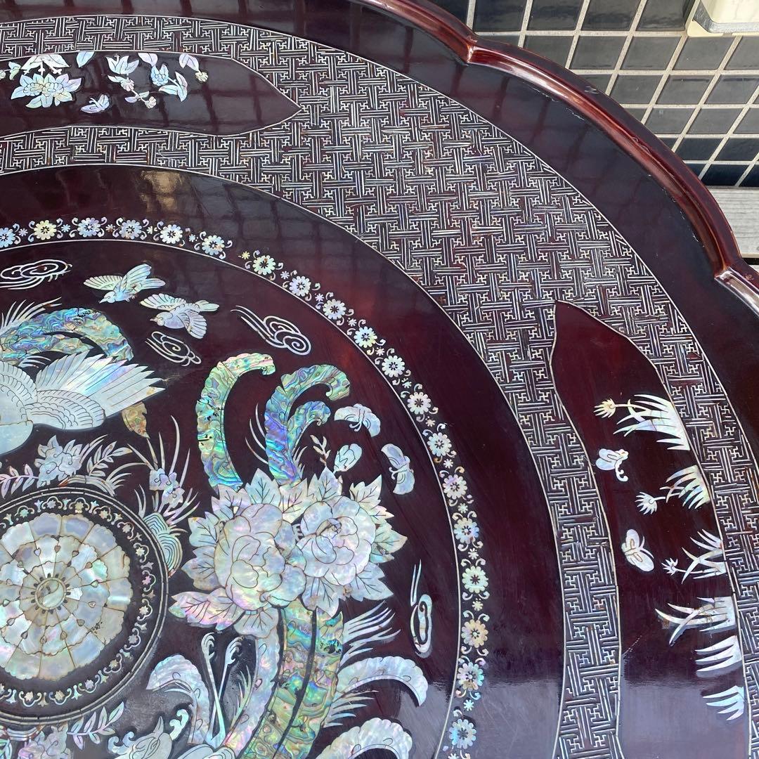 時代物 螺鈿細工 折りたたみちゃぶ台 インテリア 店舗什器 骨董品