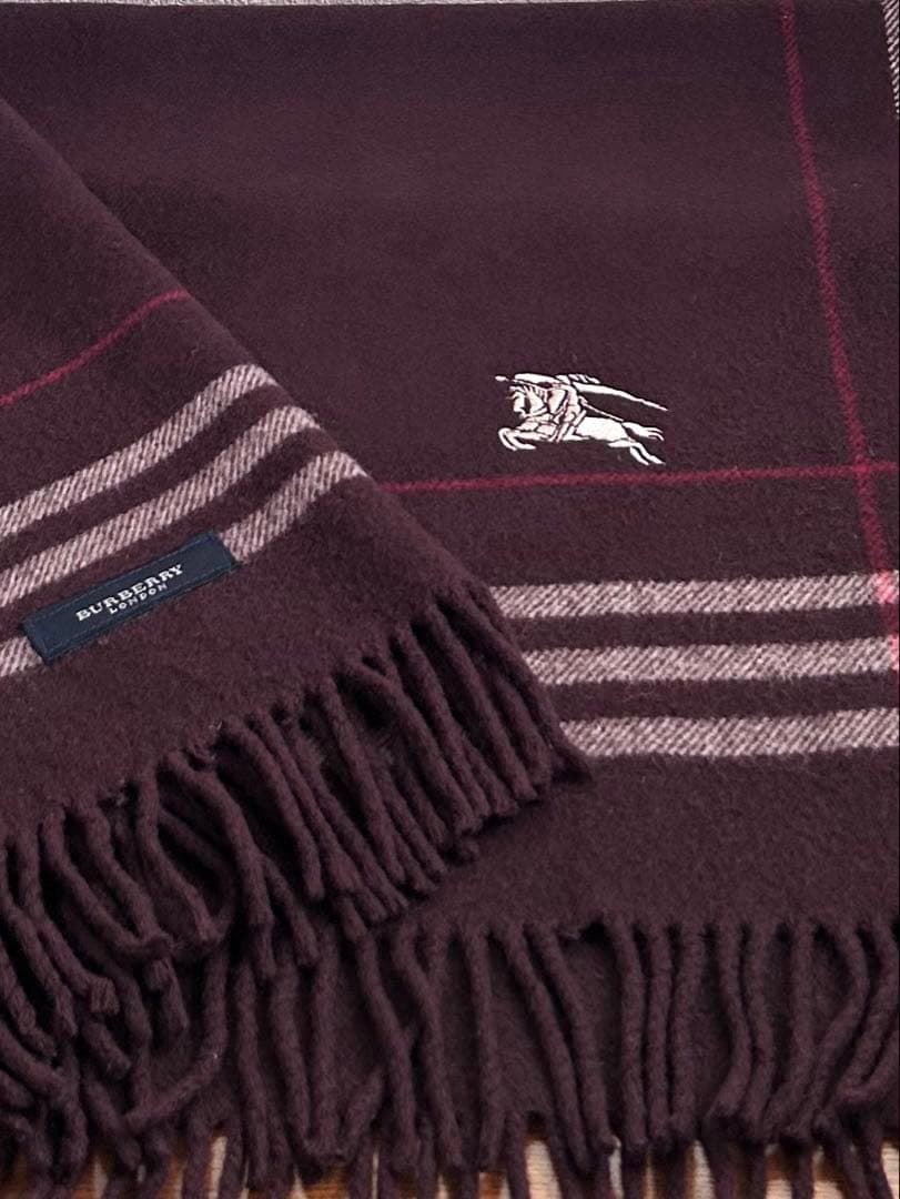 Burberry ウール100% ひざ掛け ブランケット冷房対策も可 訳あり