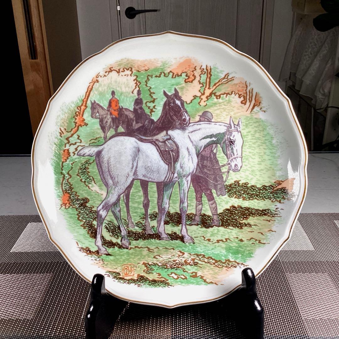 冬うー特価 深川製磁 干支 馬 2002年 飾り皿 大皿 2026年は馬(午)年