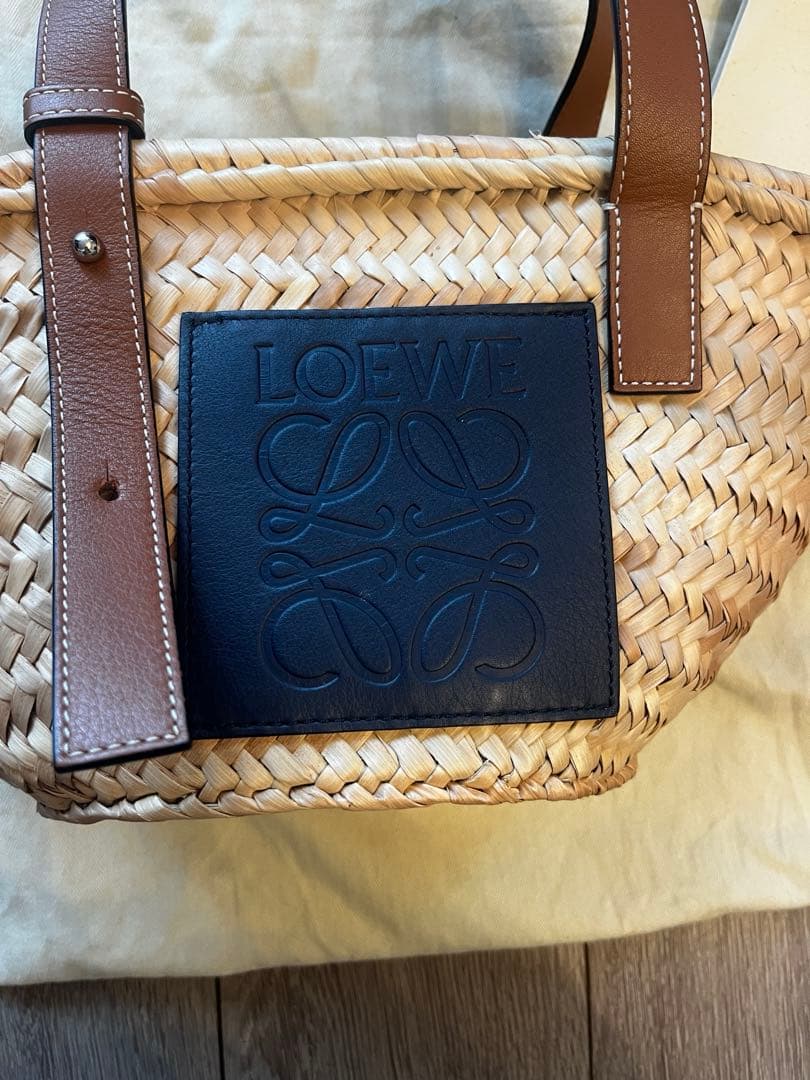 ミ*i様 最終値下げ☆LOEWE かごバッグ ストロー レザー