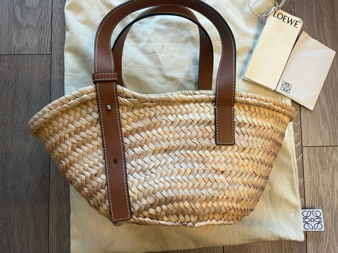 ミ*i様 最終値下げ☆LOEWE かごバッグ ストロー レザー