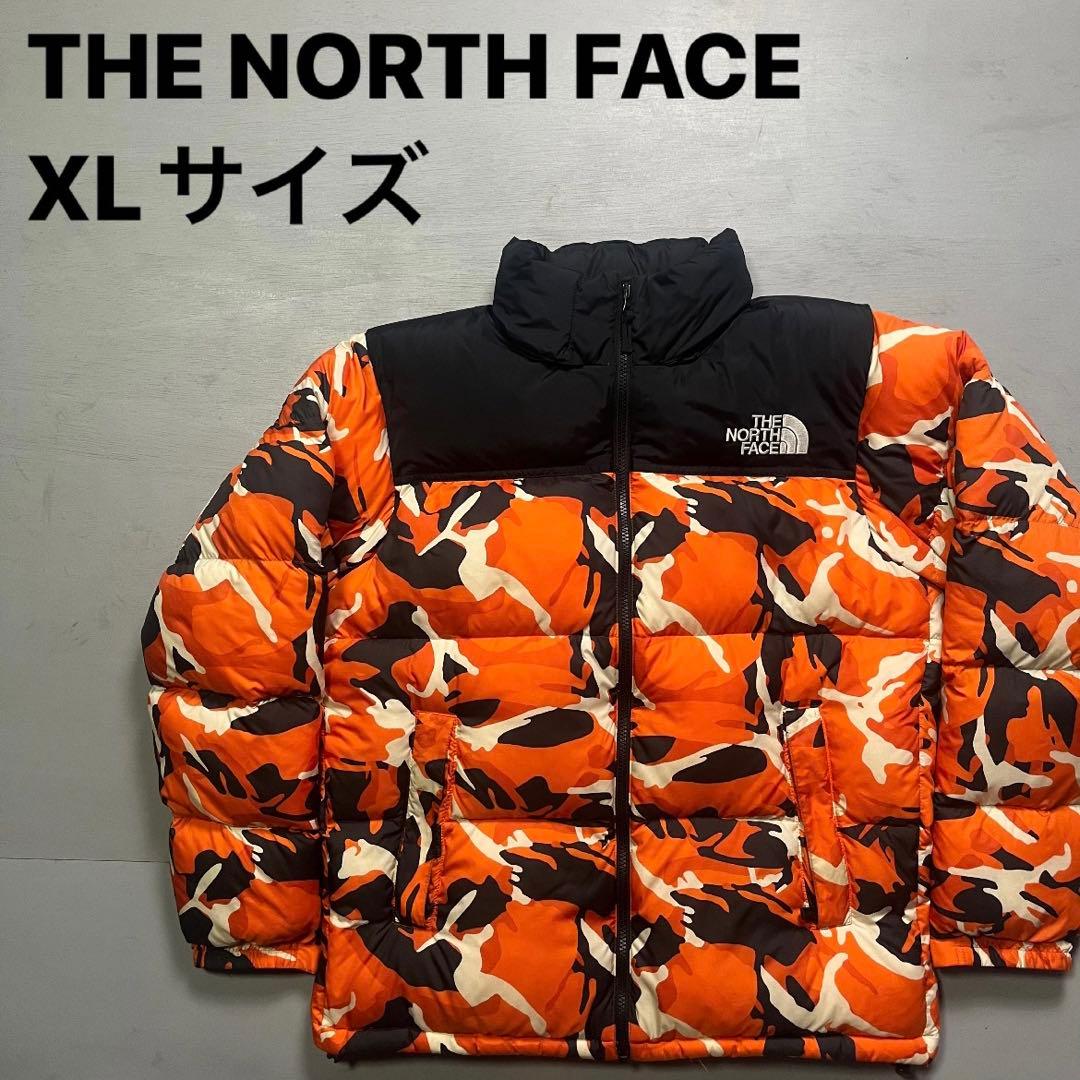 THE NORTH FACE ダウンジャケット ヌプシ オレンジカモ 迷彩 XL - メルカリ