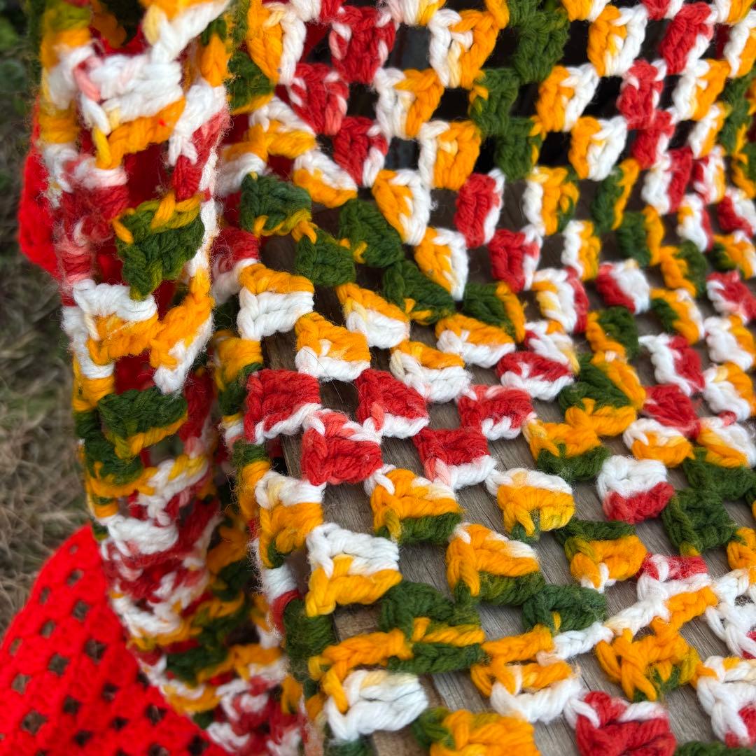 USA vintage】 グラニーブランケット ラグ こたつカバー - メルカリ