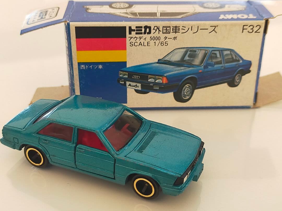 アウディ 5000 ターボ 一般輸出 仕様 青箱 トミカ F32-2-4 日本製 トミカ 青箱 No.F32 アウディ 5000 ターボ 日本製 - メルカリ