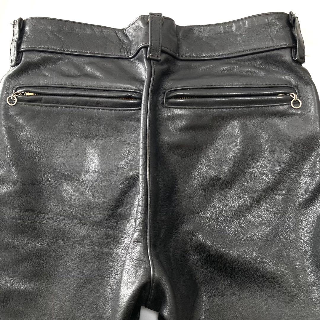 USA製VANSONバンソン☆本革レザーパンツ32ブラック黒ライダースパンツ