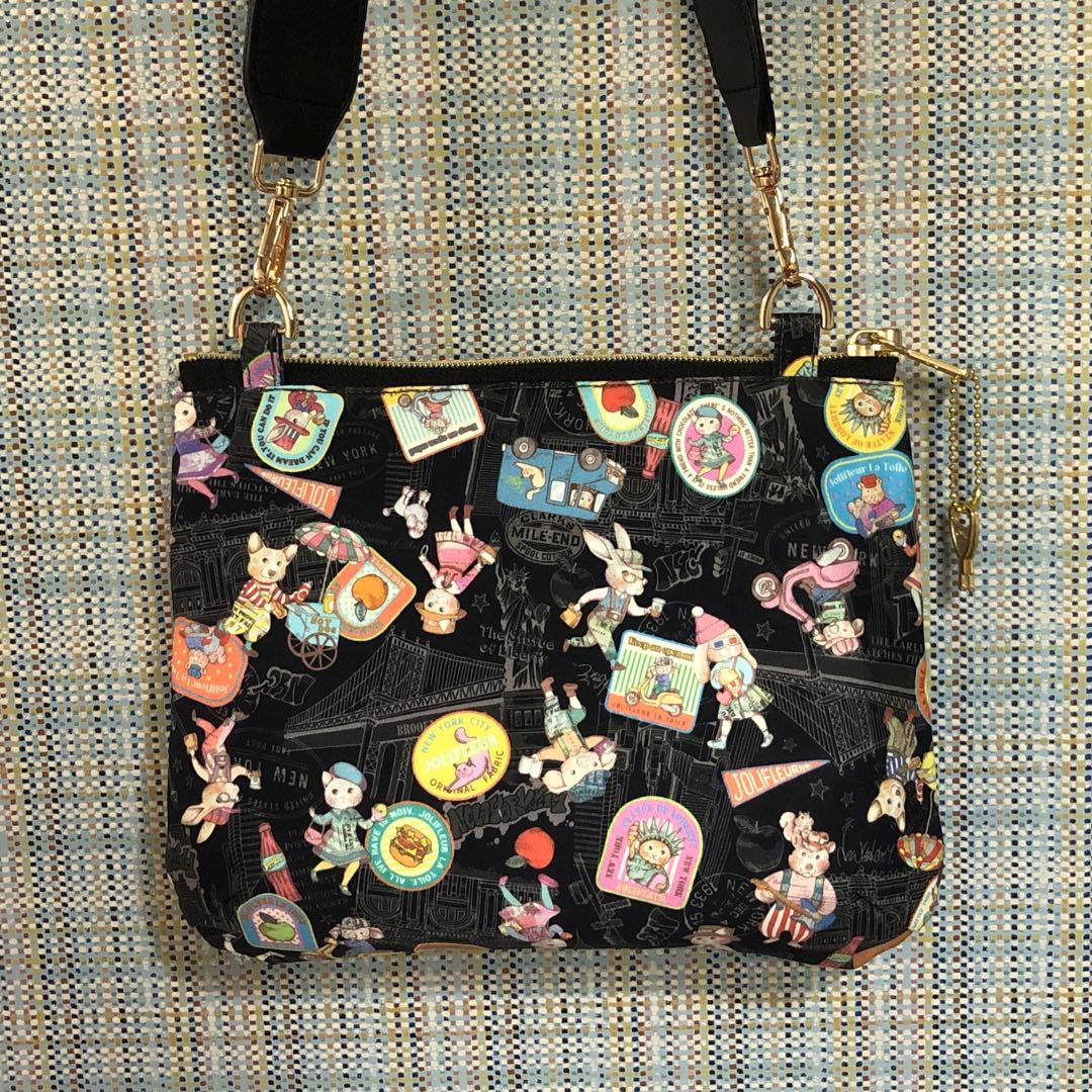 1867.ハンドメイド ファスナーバッグ ジョリーフルール コラージュ柄