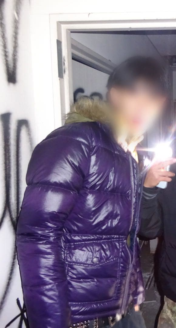 最終値下げ紫色ダウンジャケットgap - メルカリ