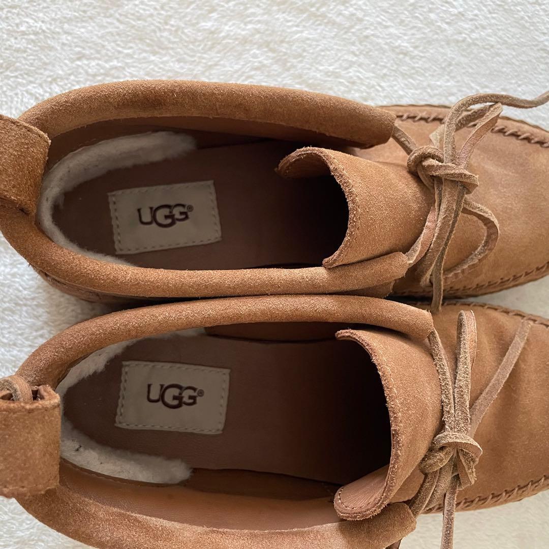 UGGaustralia♡スウェードモカシン ウッドリンモック キャメル24.5
