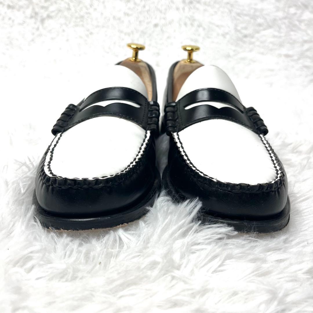 【美品】 G.H.BASS コンビローファー 27.5cm バイカラー 白黒