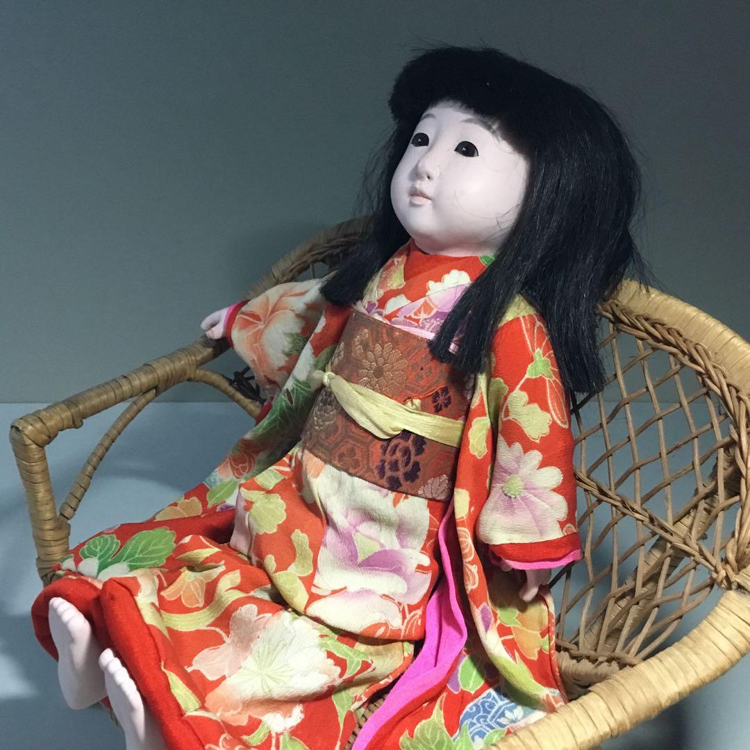 市松人形◇昭和初期 女の子◇人毛 日本人形 アンティーク 大正ロマン