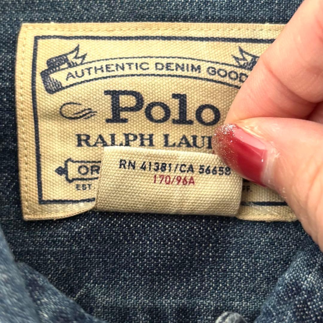 極美品✨】ポロラルフローレン シャツ ボウタイ ポニー刺繍 インディゴ 8