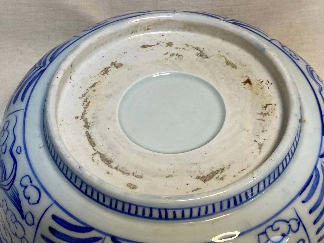 伊万里 古伊万里 染付 ベロ藍 花の図 蝶の図 - メルカリ