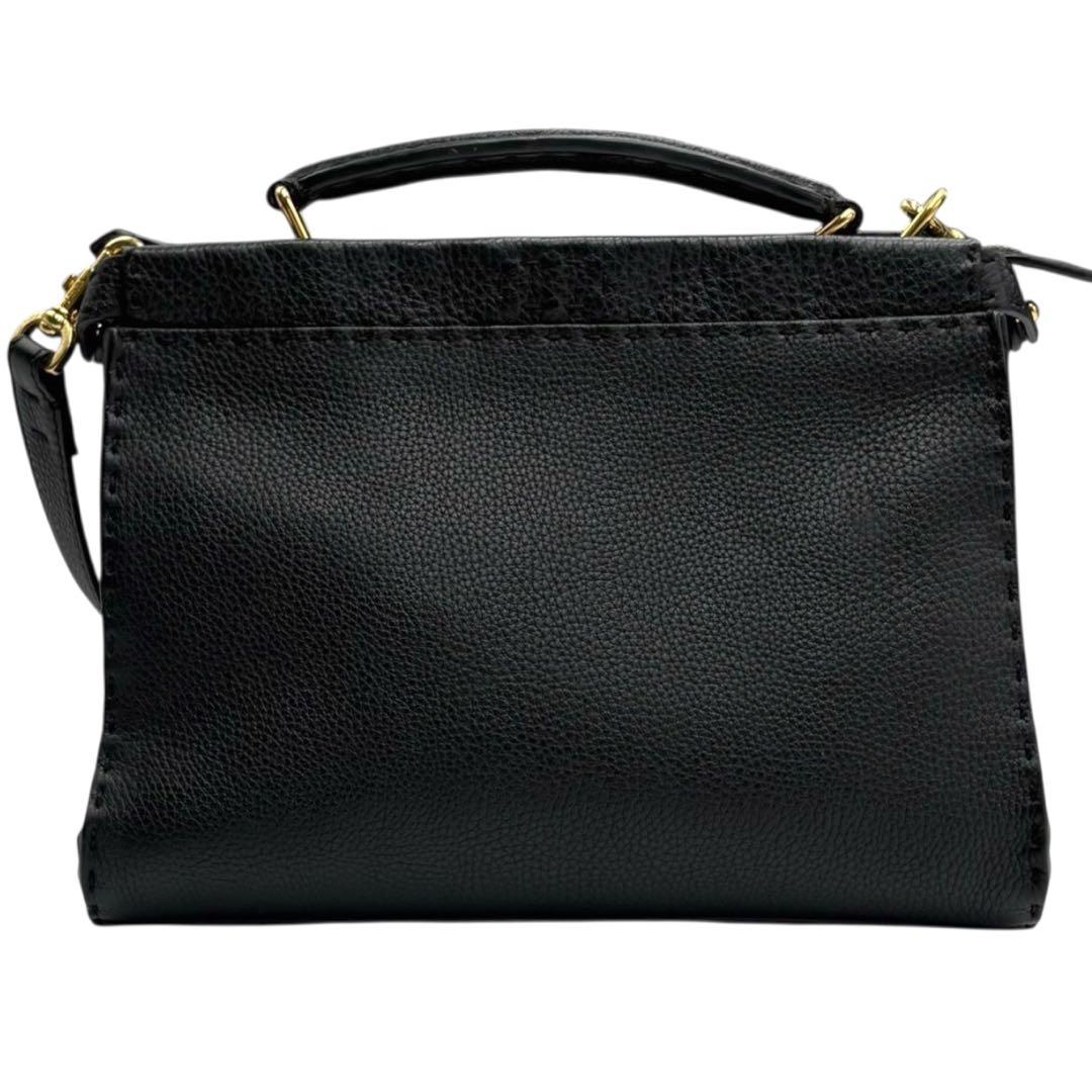 6324 美品 フェンディ ピーカブー モンスターアイ 2wayハンドバッグ 黒