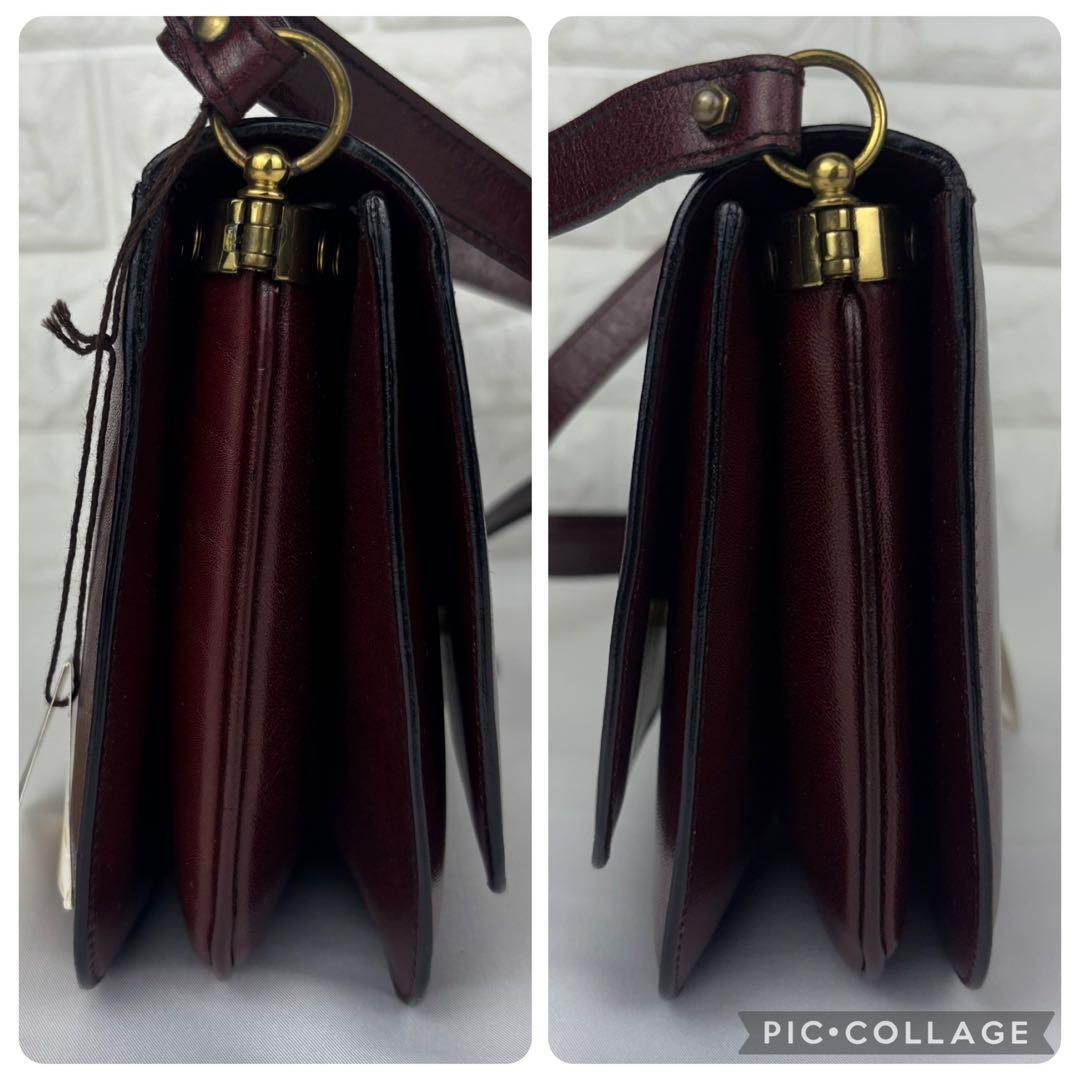 ✨極美品✨ AIGNER 本革 ショルダーバッグ バーガンディ - メルカリ