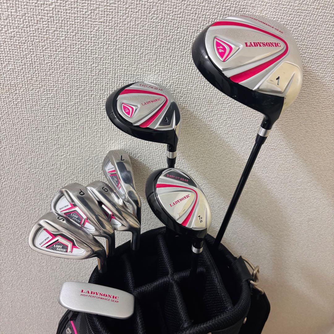極美品】 LADY SONICレディース ゴルフクラブセット キャディバッグ付