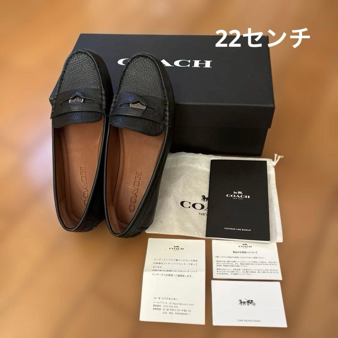 COACH ブラック ローファー TASSE GREENWICH 5 C COACH® AD | Penny Loafer