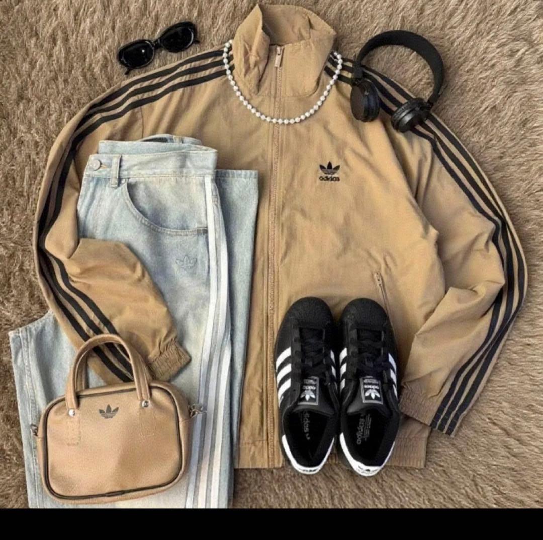 新品 XL】アディダス トラックジャケットトップジャージ ブラウン茶