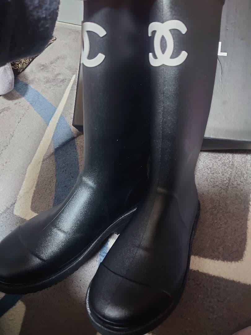 遊活のHANA様専用☆新品シャネルラバーブーツ長靴レインブーツブラック