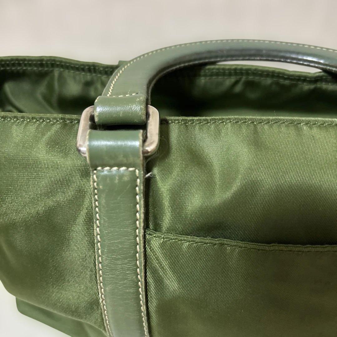 PRADA ナイロントートバッグ オリーブグリーン 2way - メルカリ