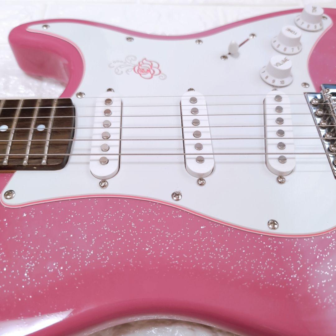 ジプシーローズ GYPSY ROSE エレキギター ピンク 初心者向け 美品
