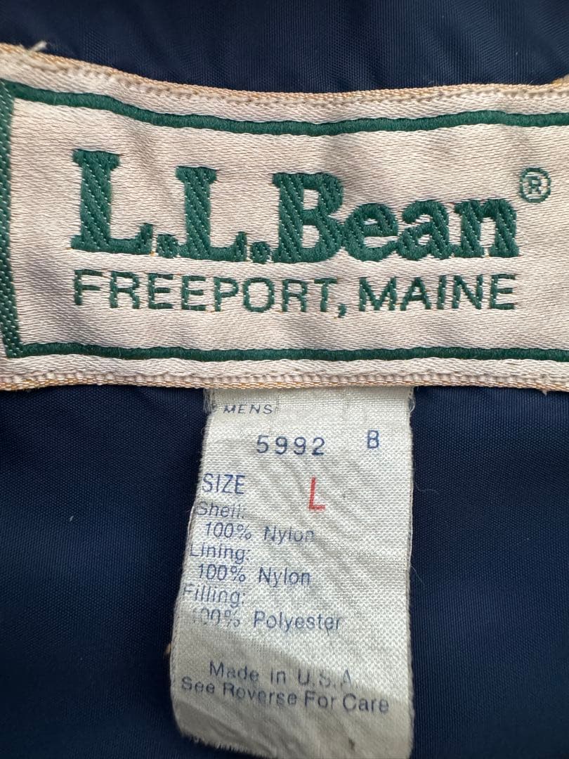 【美品】80's エルエルビーン L.L.Bean 中綿ベスト L ネイビー