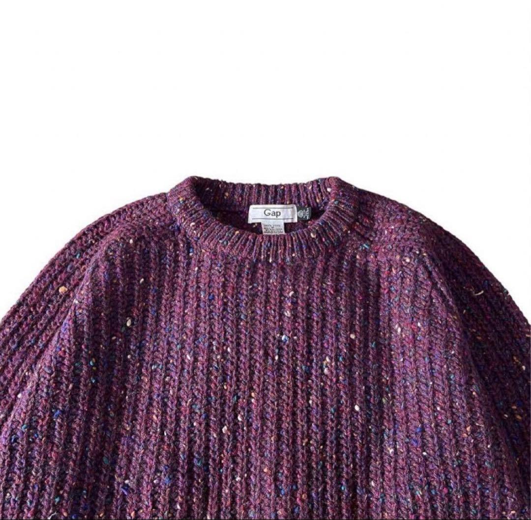 90s OLD GAP ネップ ミックス リブ編み ウール ニット セーター - メルカリ