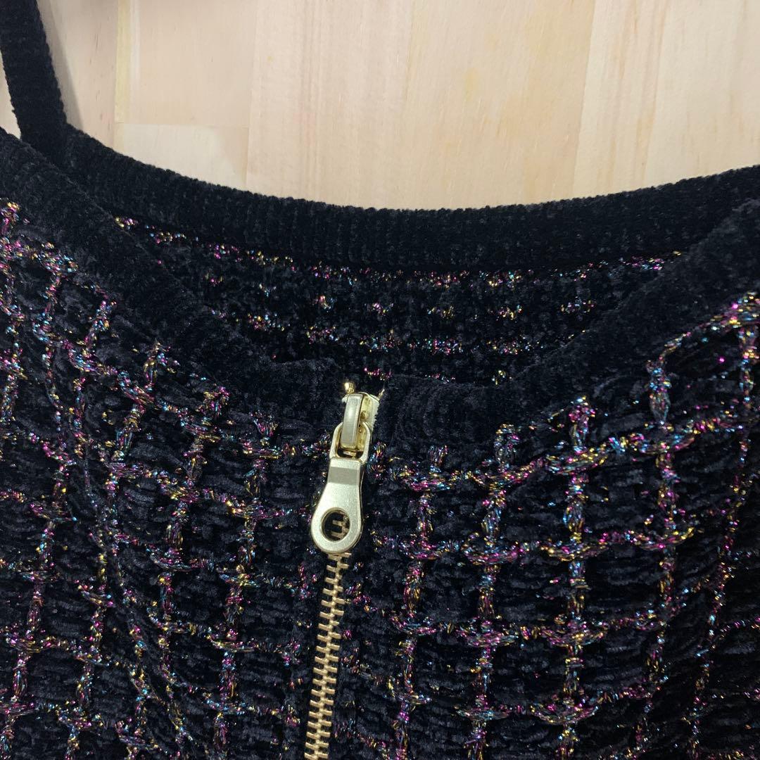 J2555グレースコンチネンタル ラメツイードニットキャミ - メルカリ