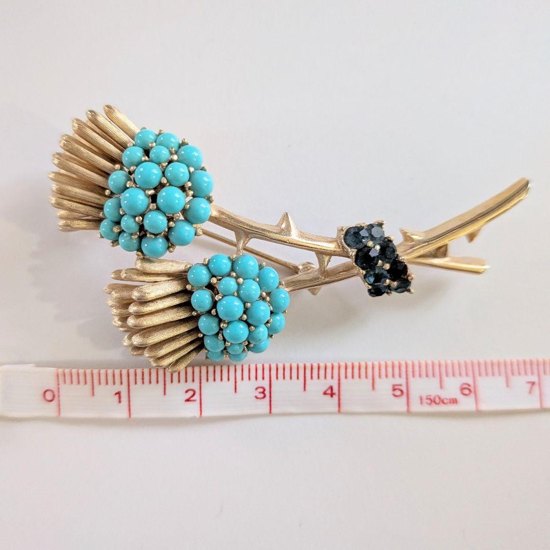 Crown Trifari】ヴィンテージ アザミブローチ・イヤリングセット