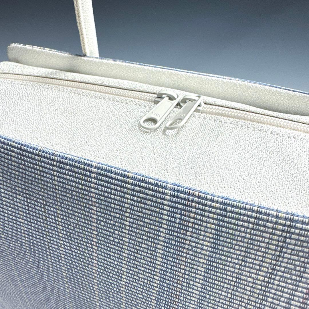 夏、単衣に‼️新品未使用品 本塩沢紬 草木染 帯地使用 利休バッグ