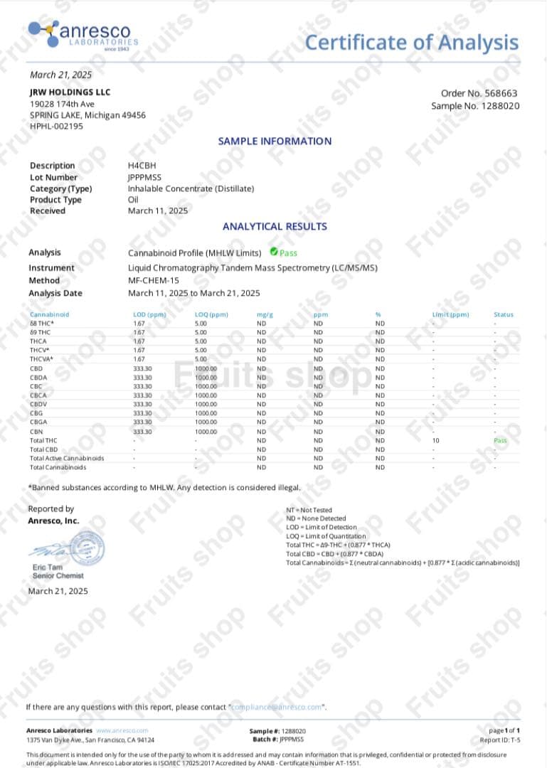 H4CBH1本＋CRDP1本　0.5ml 【玄人向け】　CBN/CBG/CBD