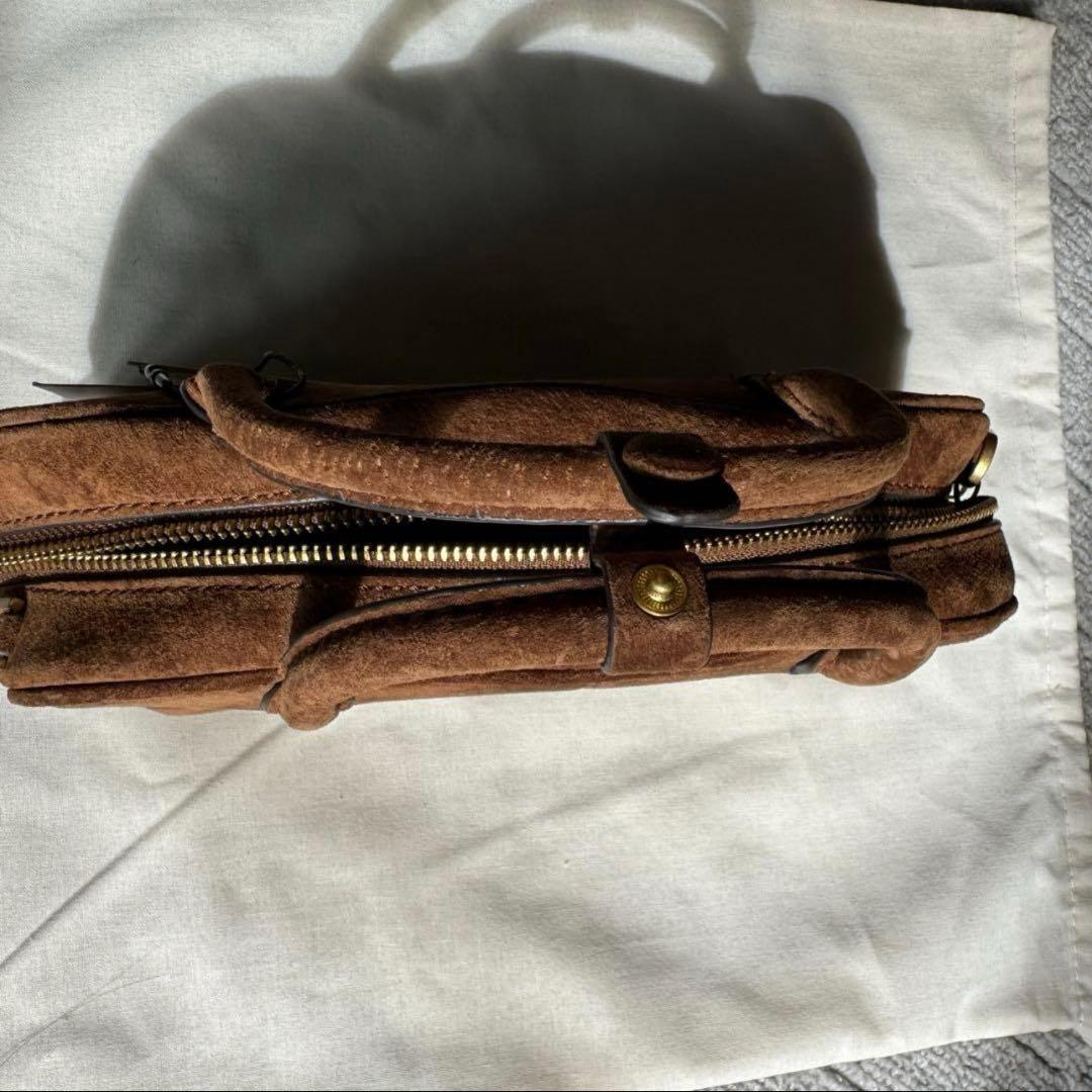 ZARA スプリットスエードミニボストンバッグ ミニバッグ ブラウン