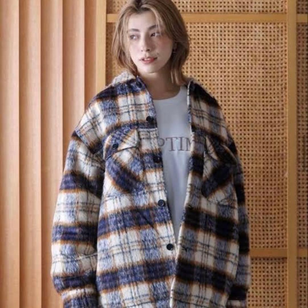 NAPTIME チェック中綿ジャケット Mサイズ アイボリー - メルカリ