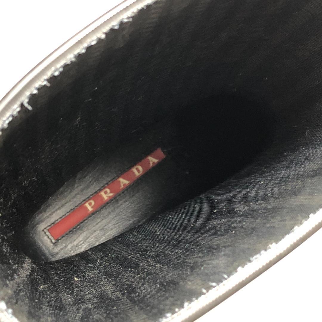 1E511/プラダ/レインブーツ/三角ロゴ/長靴/レディース/ブラック/黒/37