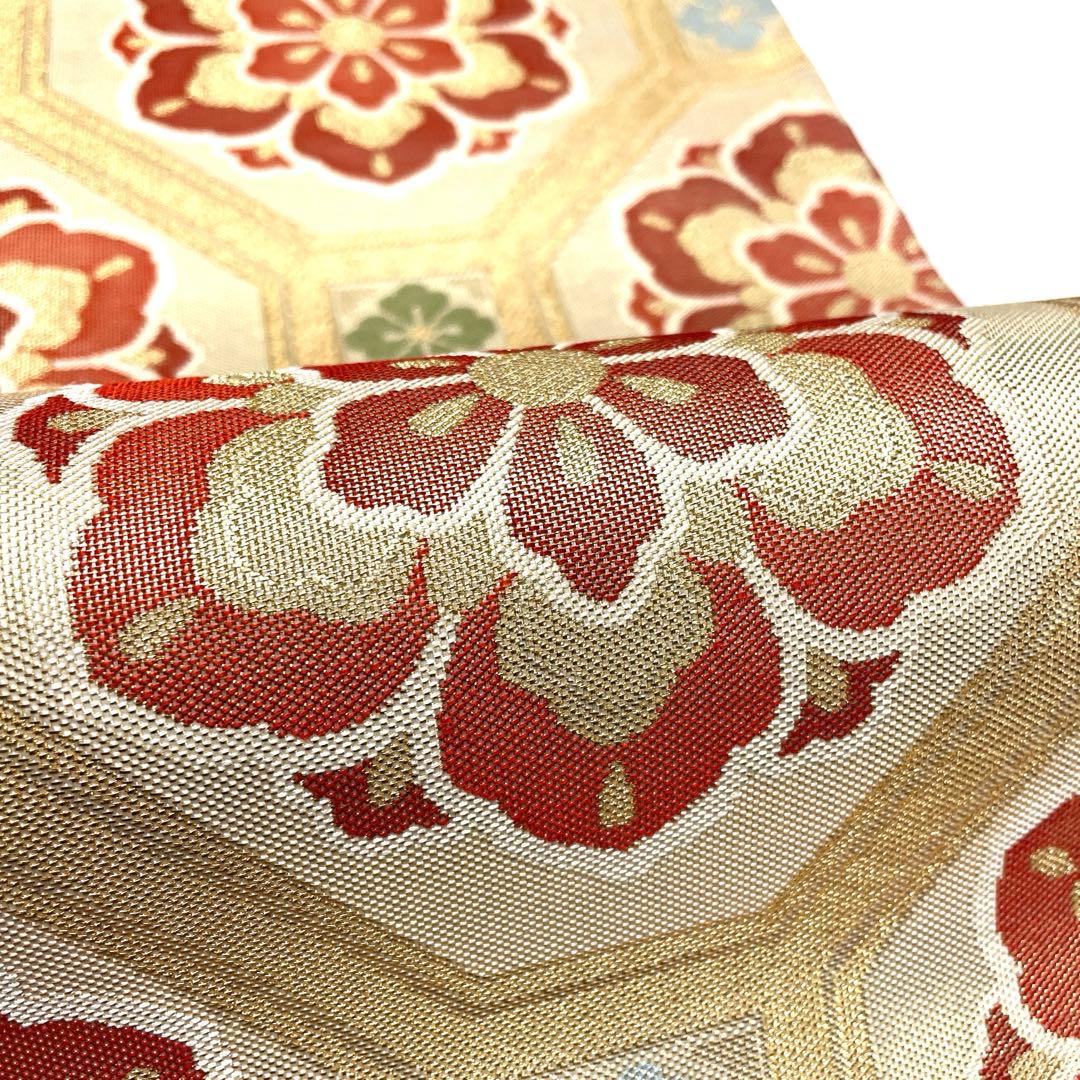 A1849 ○高級 正絹 六通 袋帯 華文 花文 - メルカリ
