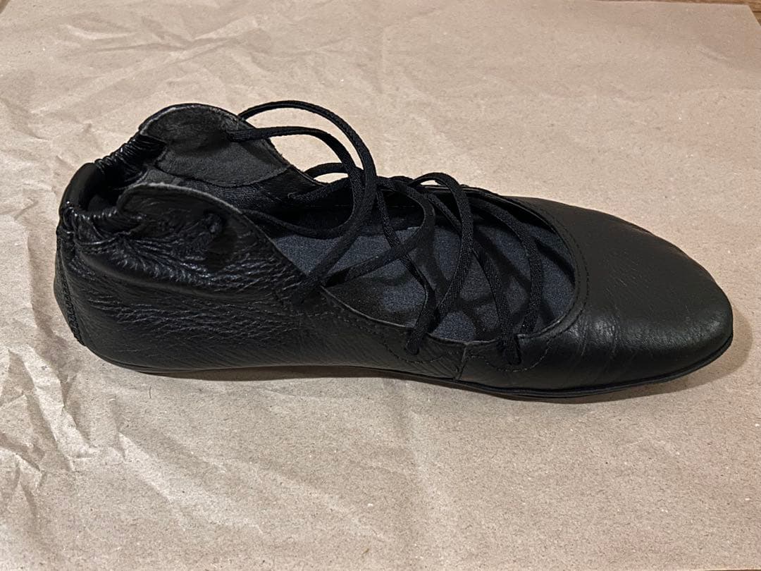 本革バレエシューズ CAMPER39(25.0相当) ライトニナハイカット 黒 本革