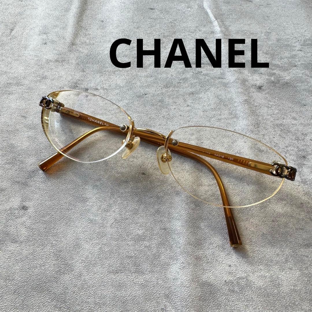 CHANEL シャネル メガネ ツーポイント リムレス メガネフレーム 度入り