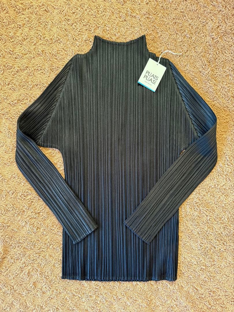 美品】プリーツプリーズ BASICS 長袖ハイネック 黒 サイズ3 - メルカリ