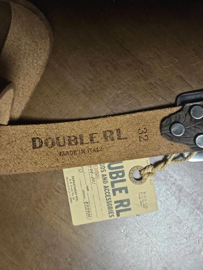 新品未使用】RRL アメリカンヴィンテージエンボス加工 ブラウンベルト
