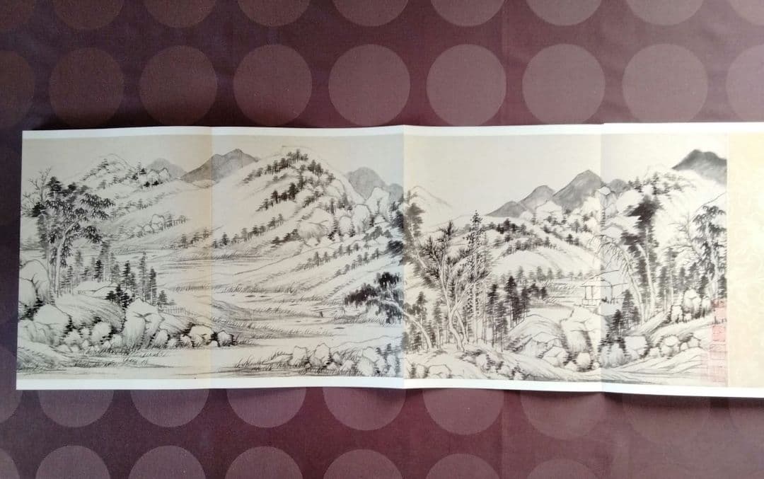 水墨画、書道国宝級名作【清四賢山水軸】国宝巻物複製希少貴重中国