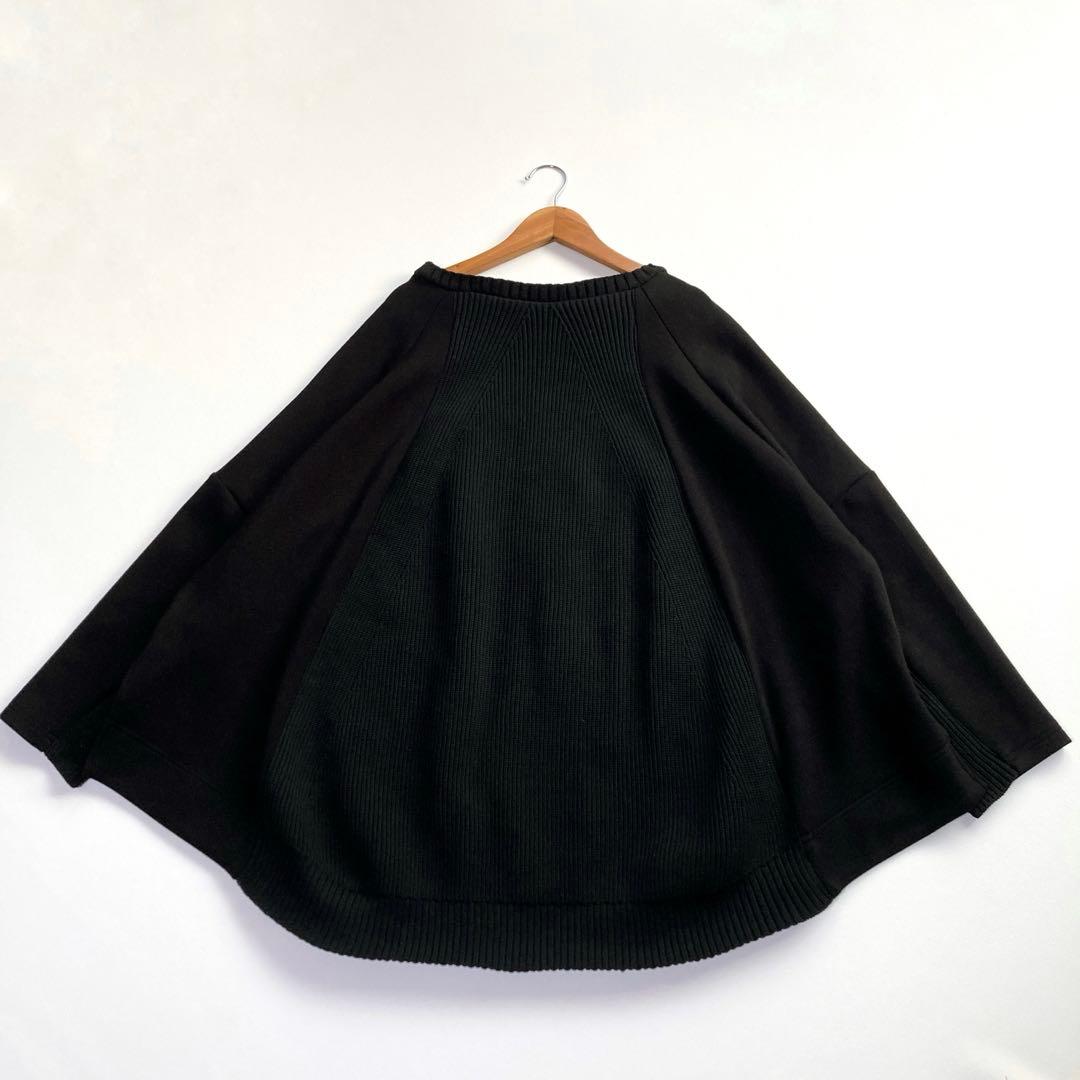 極美品 ビアズリー ニットコンビダンボールプルオーバー 24AW ブラック