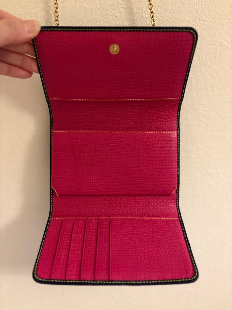 D&G ドルガバ ネイビー レザー スマホショルダーバッグ - メルカリ