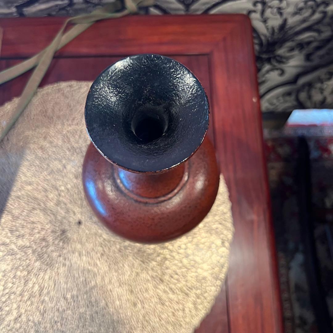 希少 二代目 村瀬治兵衛 花入 根来 日本美術 漆工芸 lacquerware