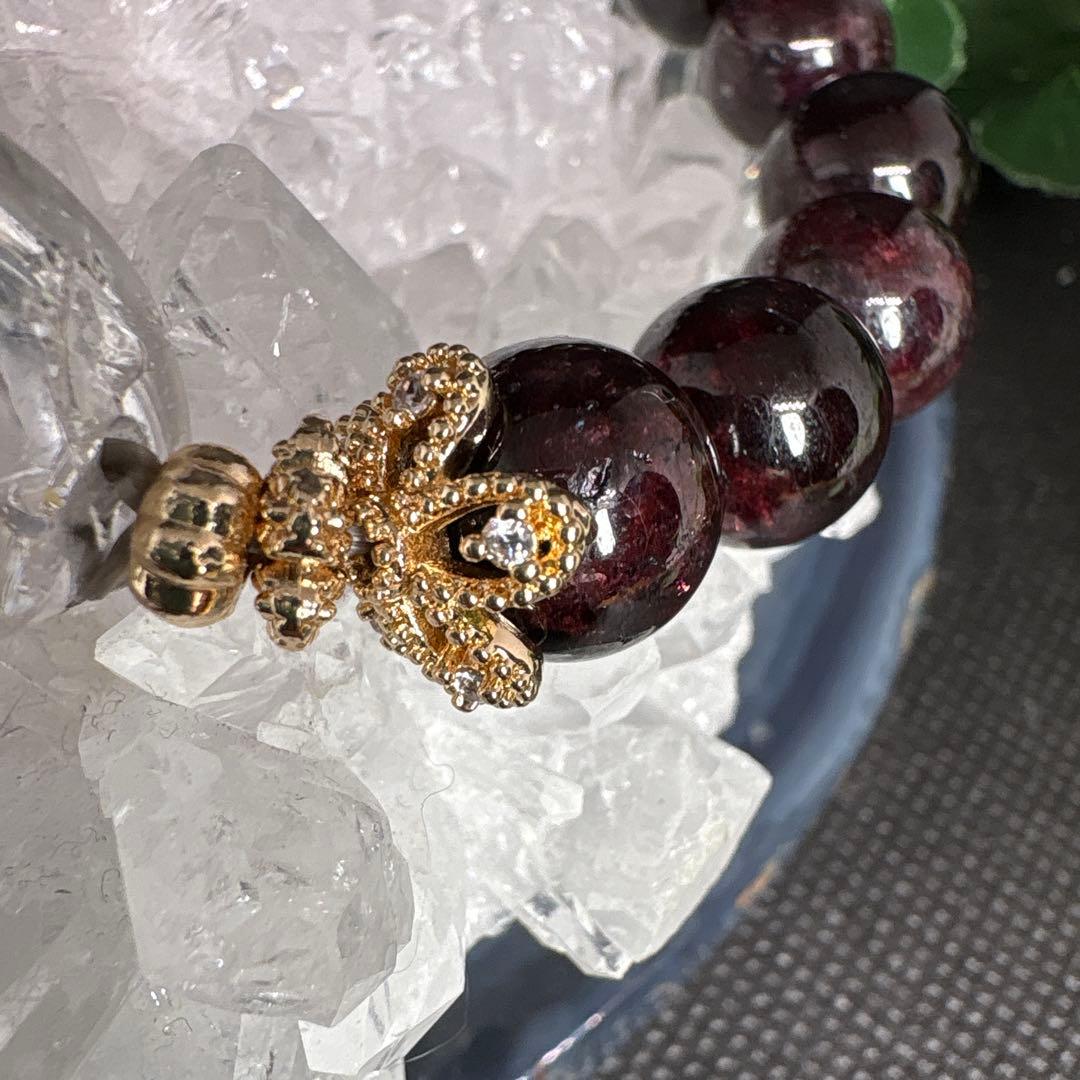 水入り水晶 ガーネット ブレスレット