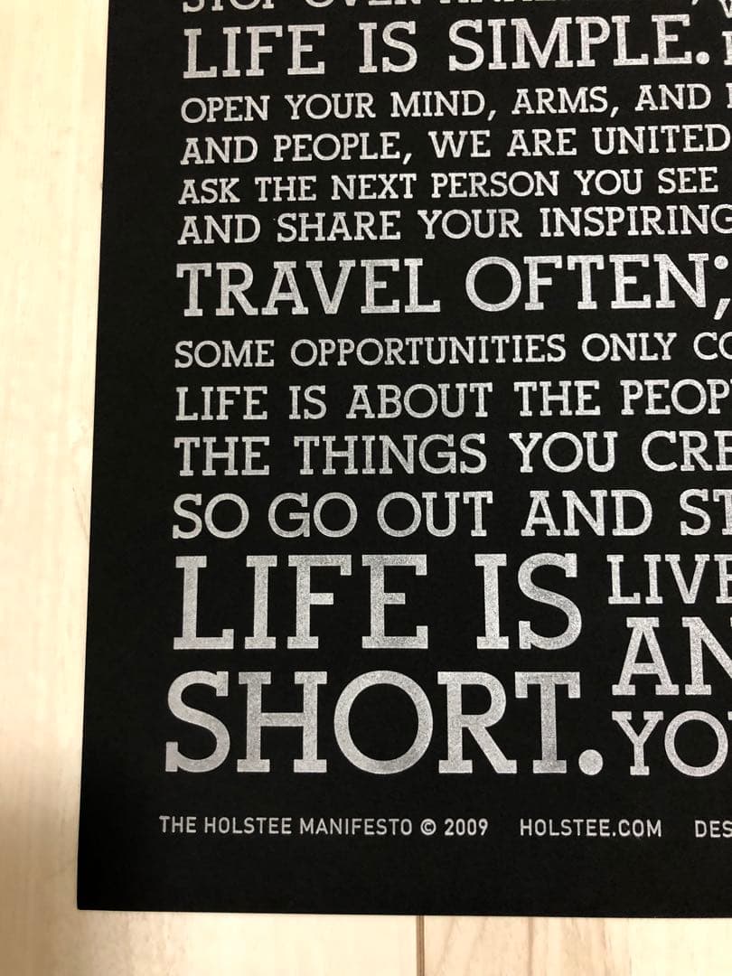ホルスティー マニフェストポスター 黒 holstee - メルカリ