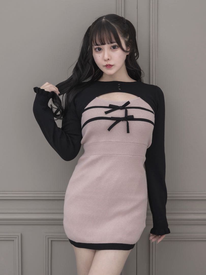 pium リボンテープレイヤードニットワンピース リボンテープレイヤードニットワンピ – pium