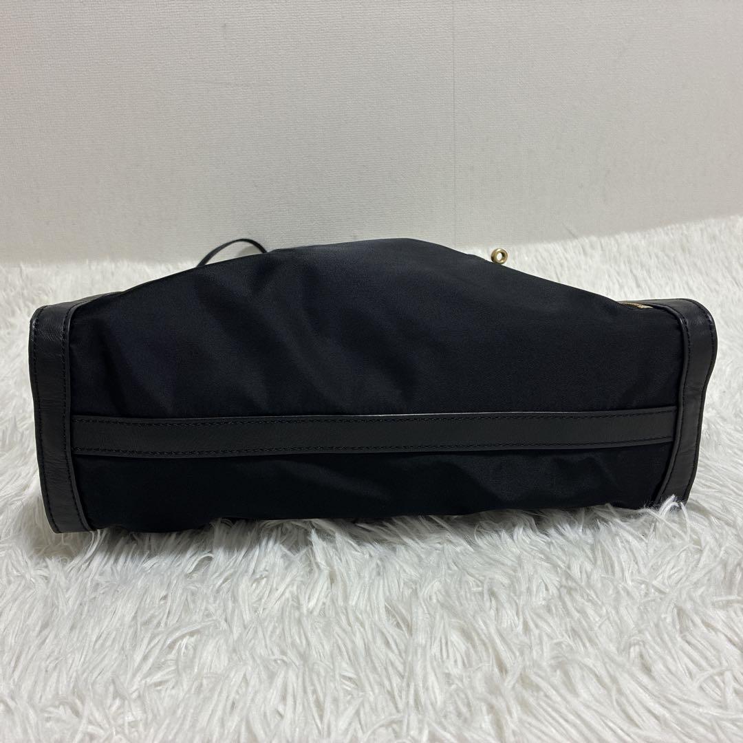 美品 ORSETTO オルセット ナイロンサイドジップトートバッグ 2way 黒