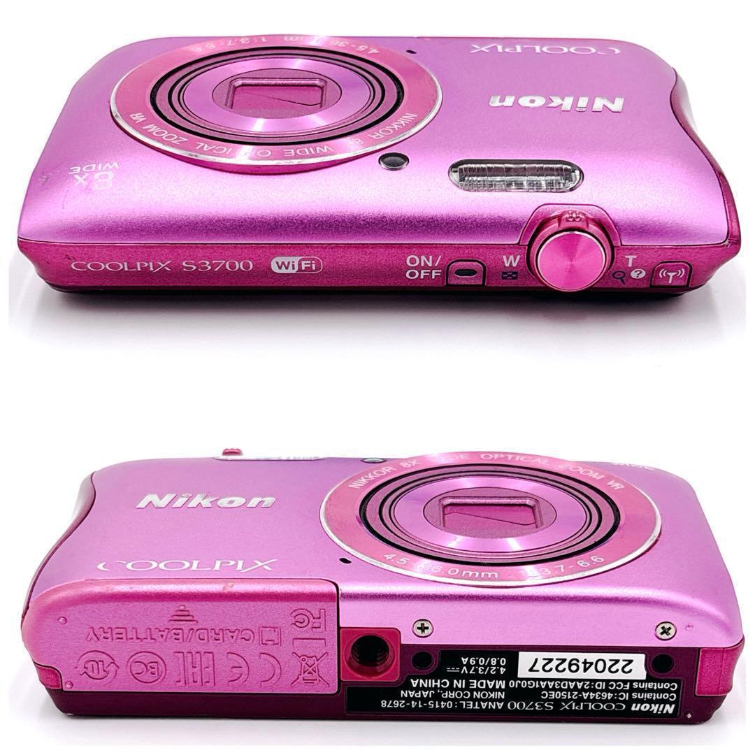 Nikon ニコン COOLPIX S3700 ピンク デジカメ Wi-Fi搭載 - メルカリ