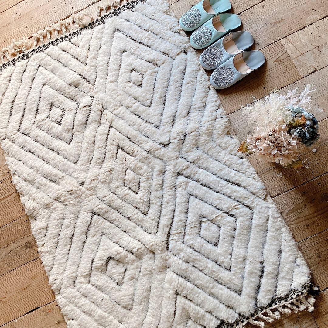 モロッコ ベニワレン Beniourain ラグ 約98×147cm モロッコラグ「ベニワレン」190×142㎝