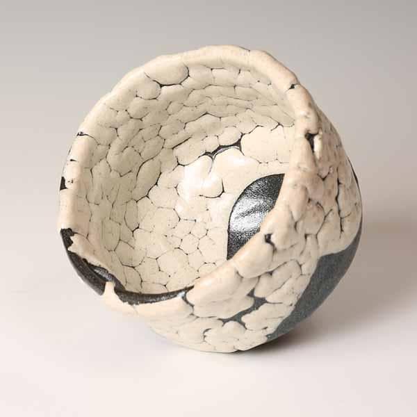 清水卯一造】蓬莱掛分釉裂茶碗 重要無形文化財保持者 人間国宝 蓬莱窯