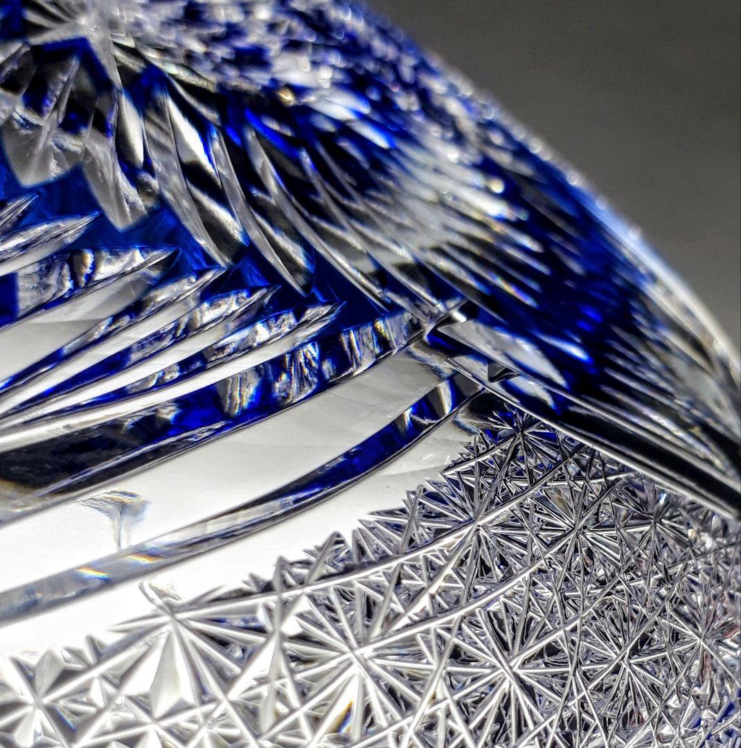 江戸切子 カガミクリスタル 飾り皿 ෆ根本幸雄 作品ෆ 【未使用・美品